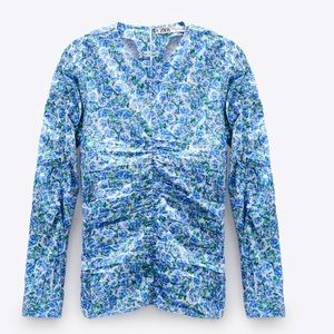 Zara long sleeve floral printed elastic sold out